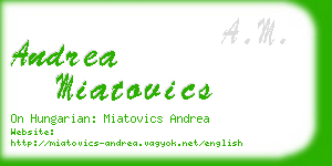 andrea miatovics business card